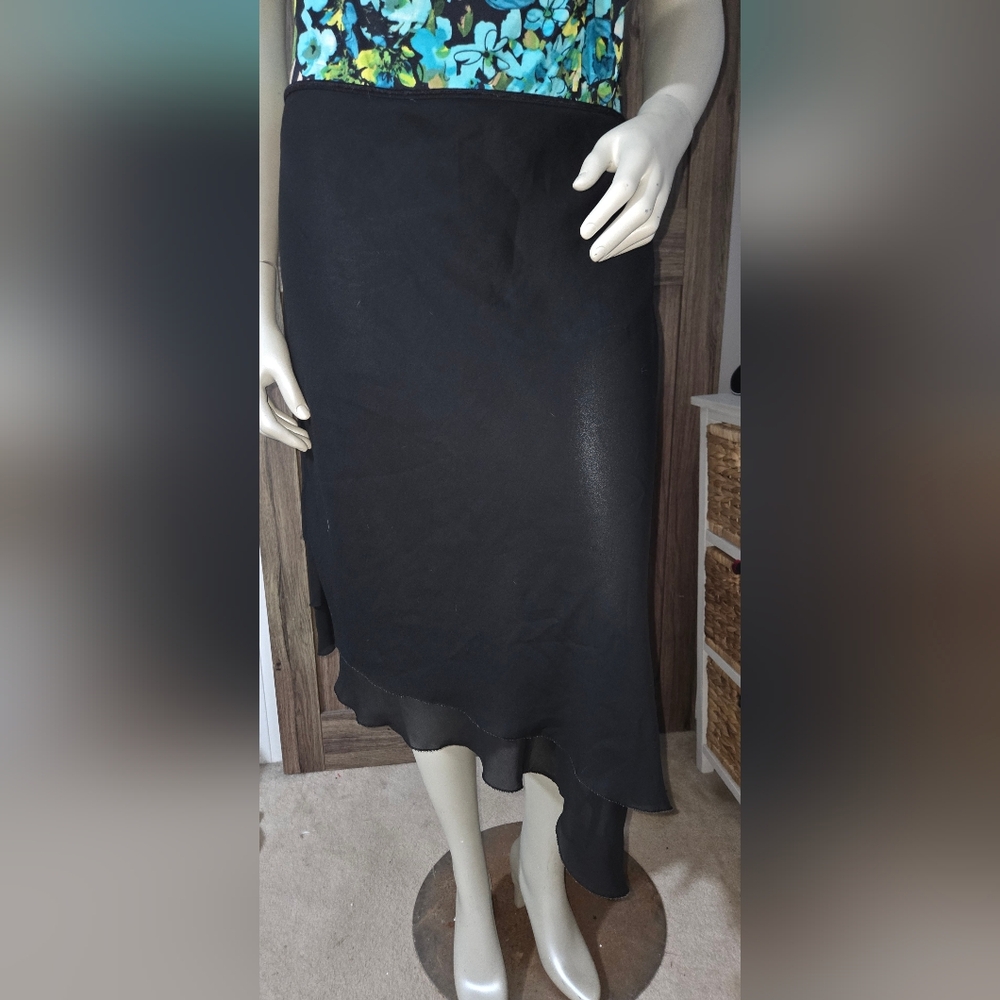 🌹Black Midi Asymmetrical Pencil Skirt